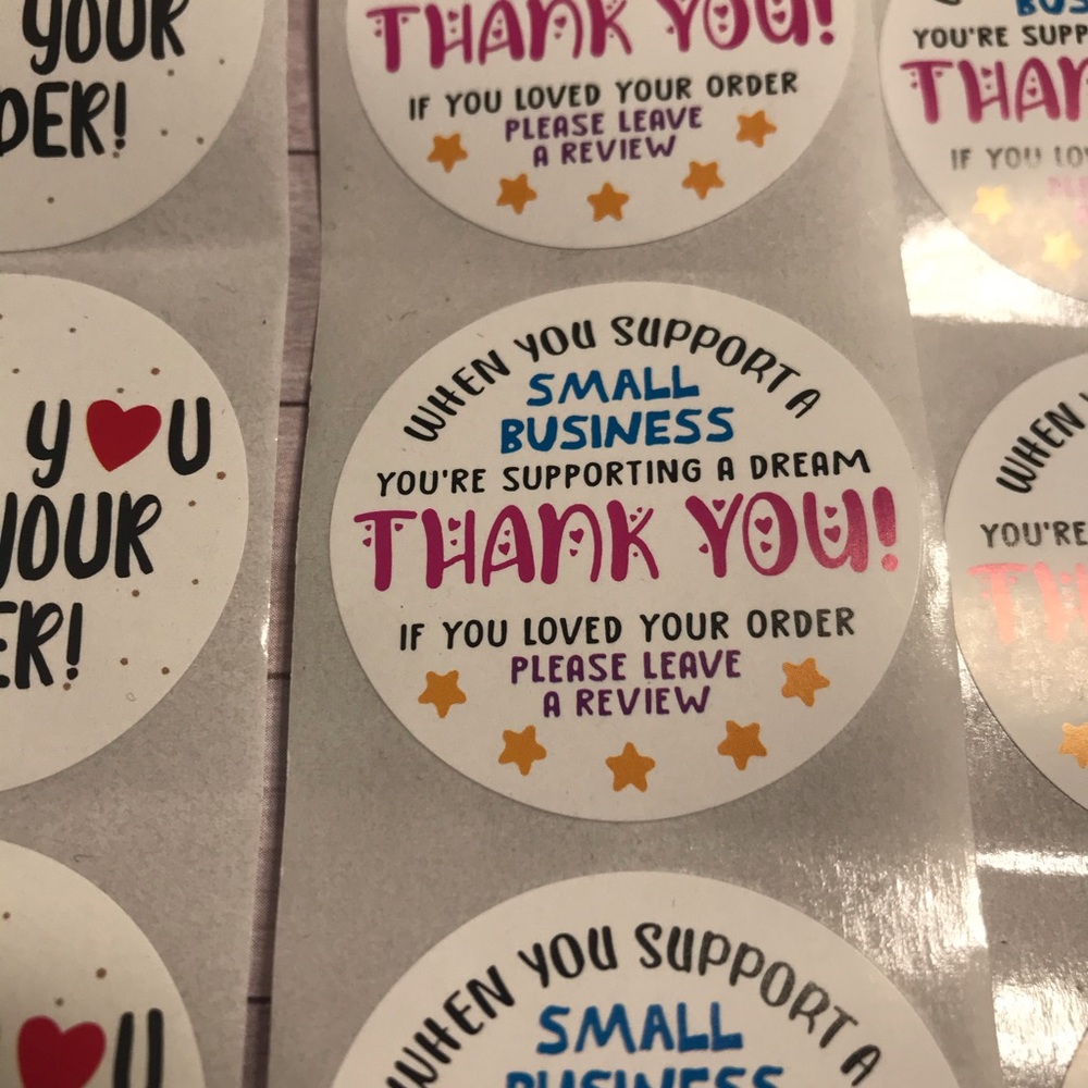 4x$20 || 100 mixed thank you stickers 50/50 size 1.5 - Picture 7 of 9